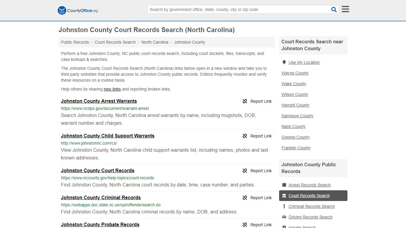 Court Records Search - Johnston County, NC (Adoptions ...