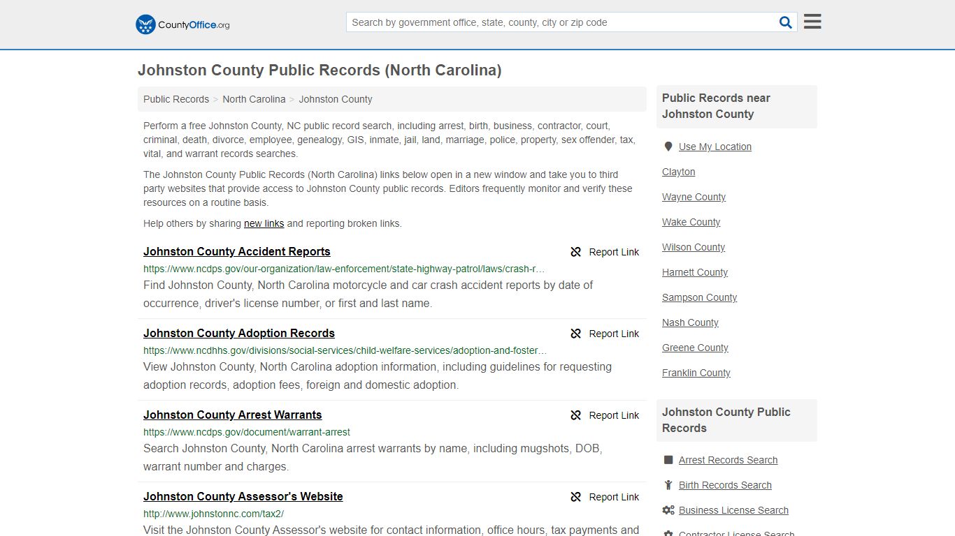 Public Records - Johnston County, NC (Business, Criminal ...